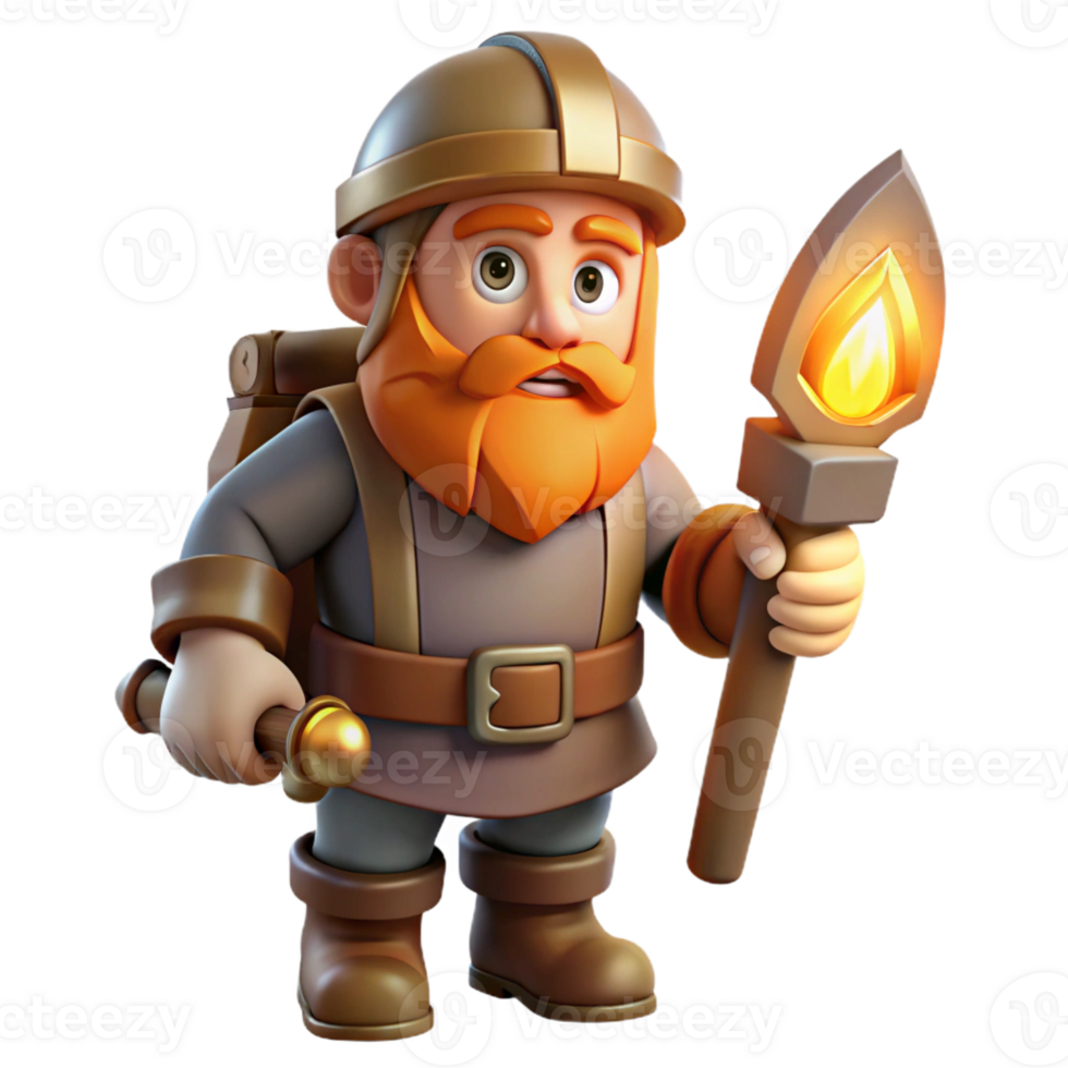 magnificent modern A Dwarf Miner with a Pickaxe Warm and F exclusive png