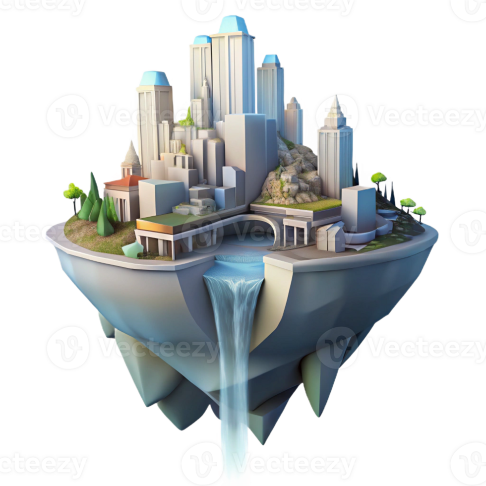 elegant contemporary A Futuristic City Built Into the Side of A high quality png