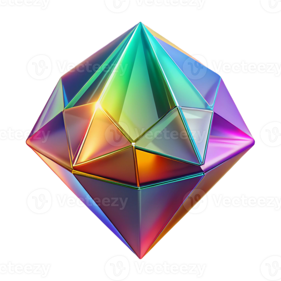 dramatic minimalist Crystallized Geometric Shapes Refracti 4K png