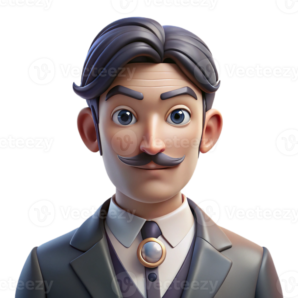 vibrant traditional Portrait of a Sophisticated Gentleman Wit detailed png