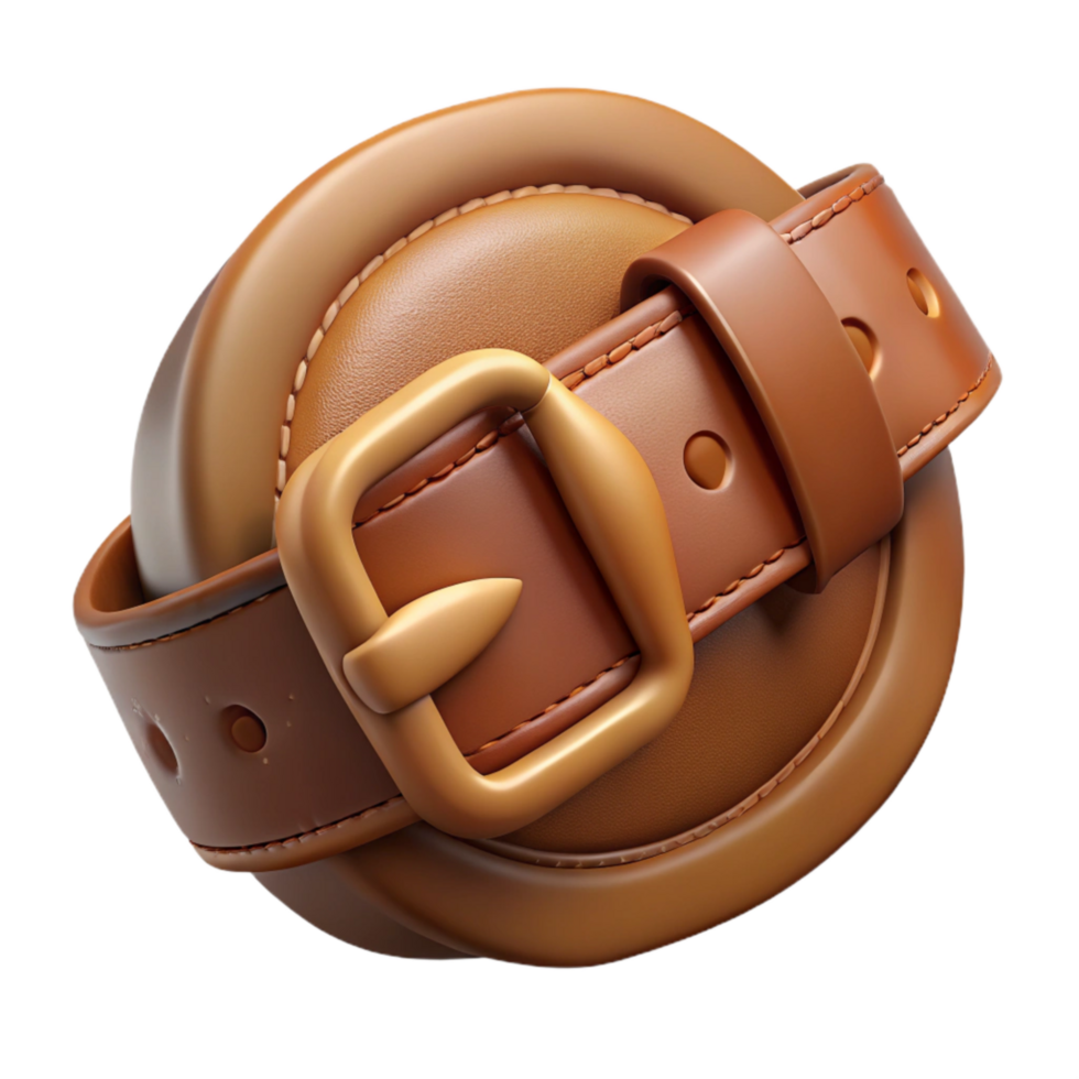 beautiful contemporary Brown Leather Belt Buckle Close Up Cutout high quality png