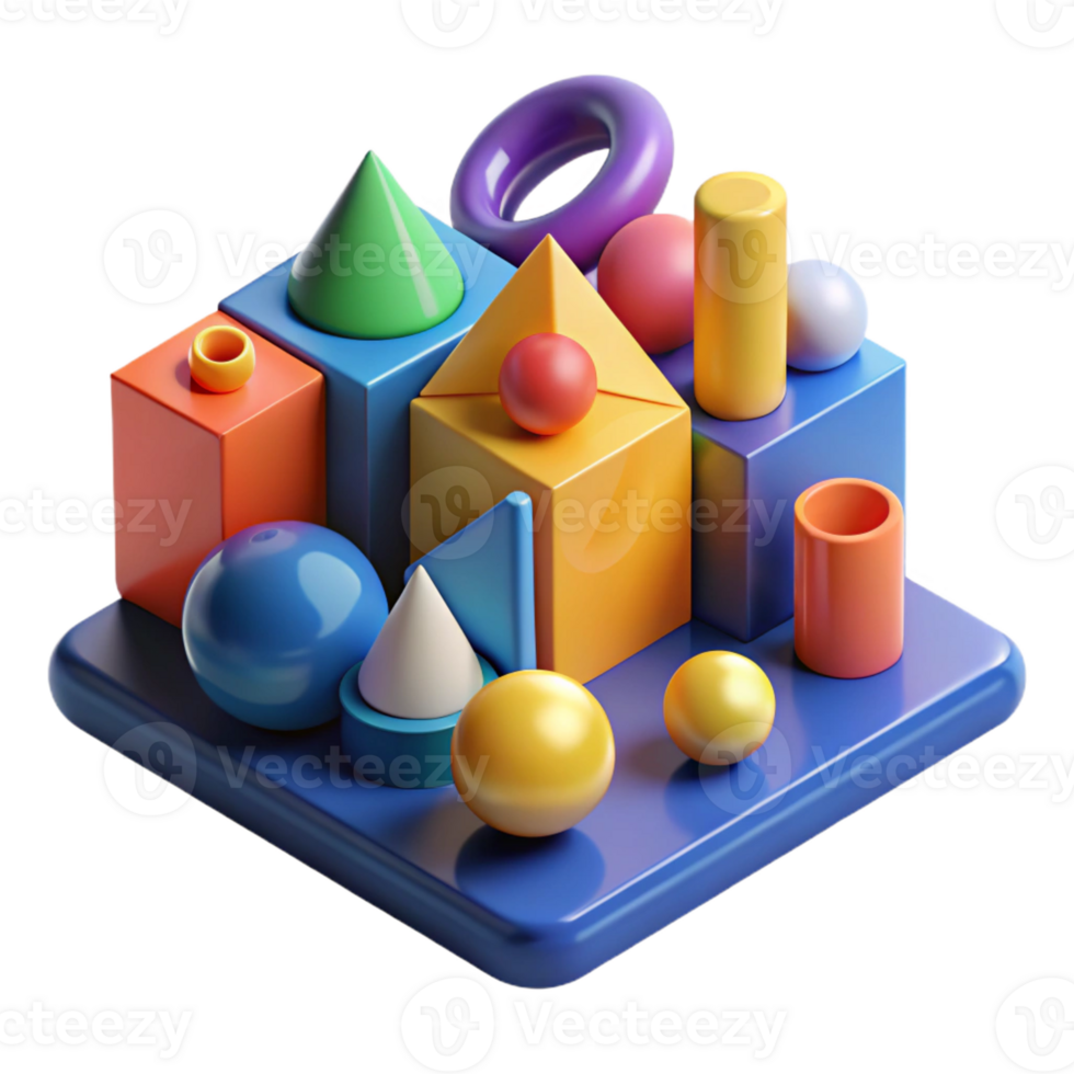 stunning traditional A Field of Colorful Geometric Primitives exclusive png