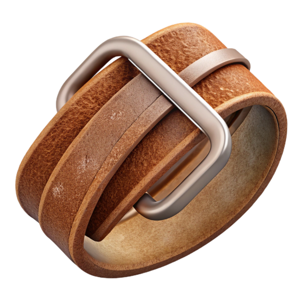 elegant artistic Brown Suede Belt Buckle Detail Transparent Element high resolution png