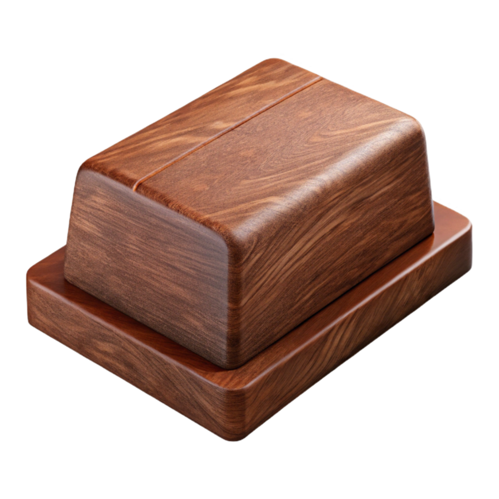 beautiful artistic Brown Wooden Yoga Block Front View Cutout detailed png