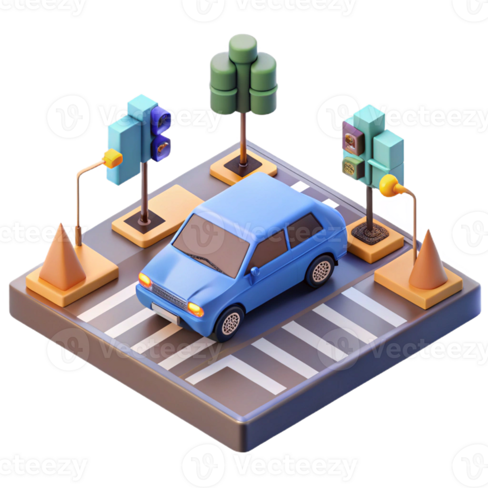 stunning vintage A Self Driving Car Navigating a Busy Inter high quality png