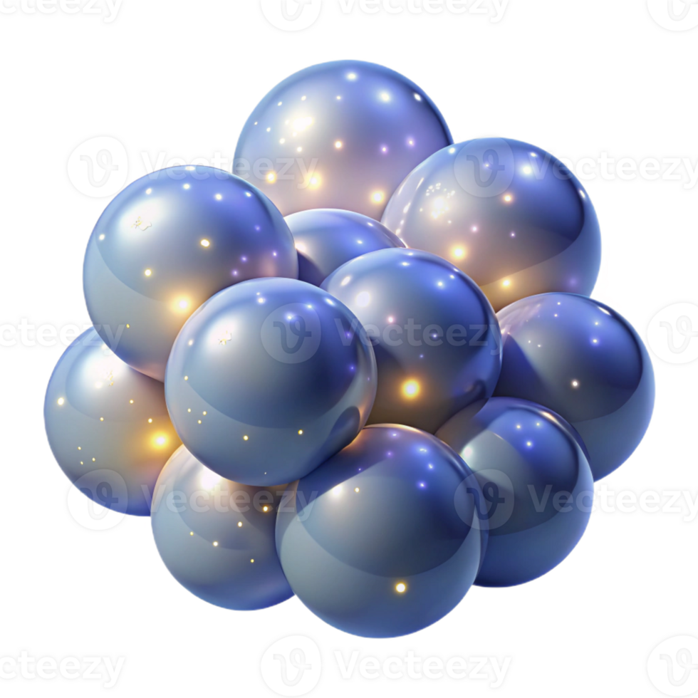 serene abstract A Cluster of Translucent Orbs Reflecting detailed png