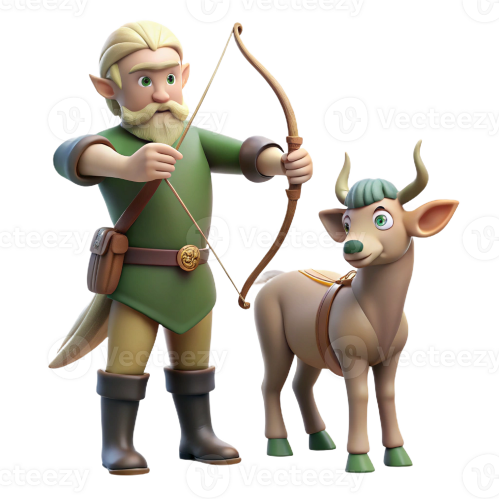 elegant modern A Wise Old Centaur Teaching Archery to A high resolution png