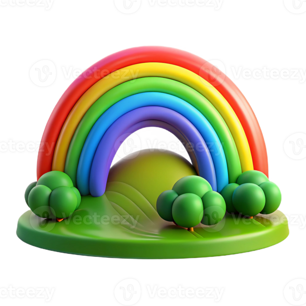 wonderful creative Rainbow Arch over Lush Green Field high resolution png