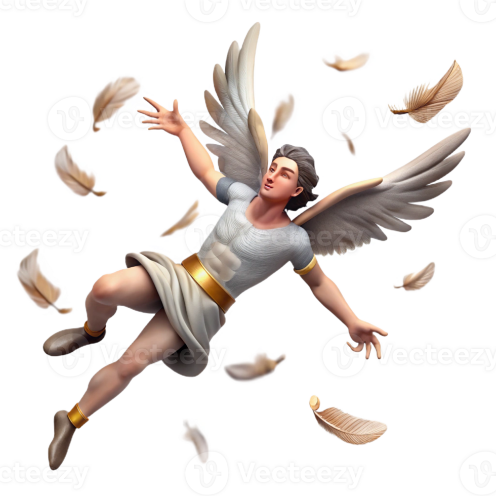 impressive artistic Icarus Falling from the Sky Feathers Sca professional png
