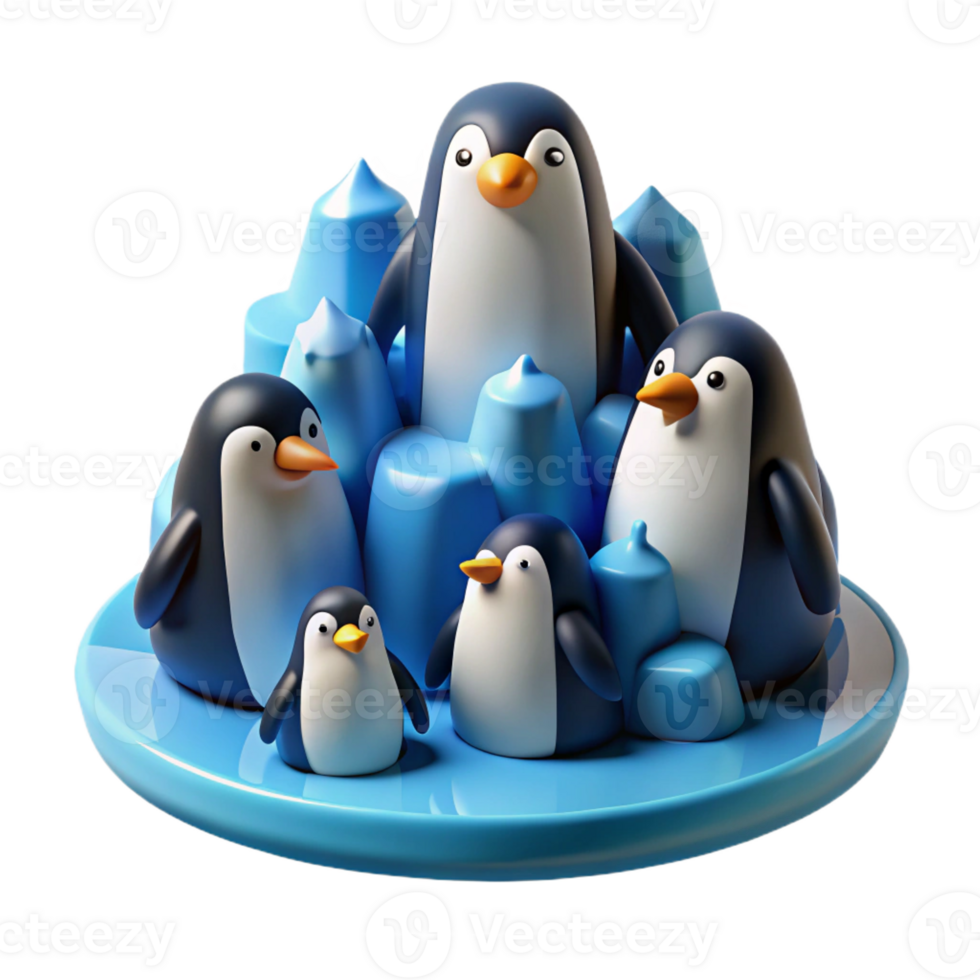 impressive contemporary A Group of Penguins Huddled Together on T premium png