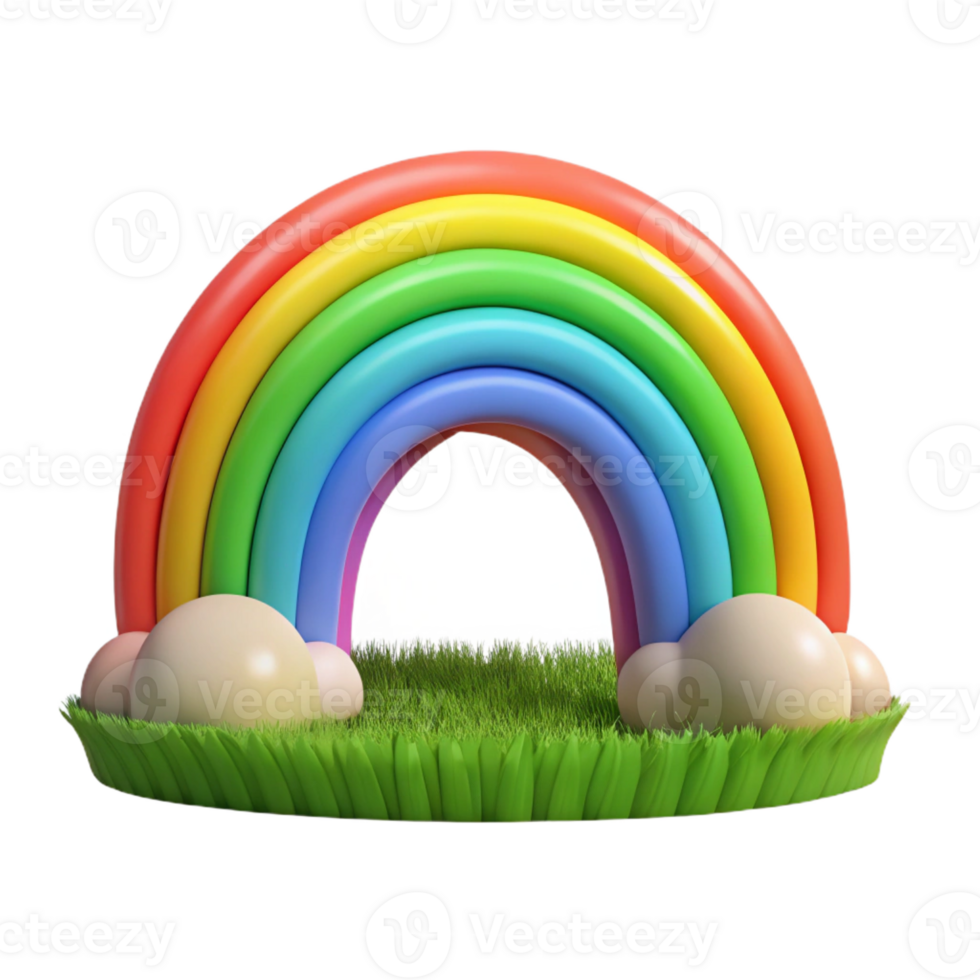 stunning abstract A Vibrant Rainbow Arching over a Green F premium png
