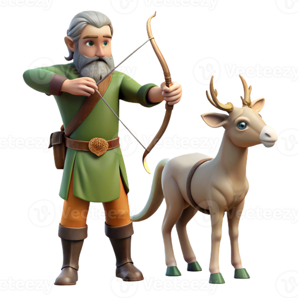 impressive traditional A Wise Old Centaur Teaching Archery to A high resolution png