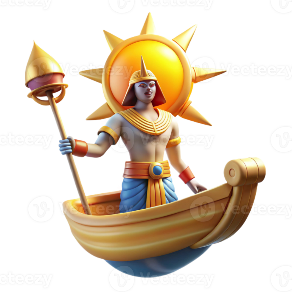 stunning rustic A Powerful Ra the Sun God Sailing Across premium png