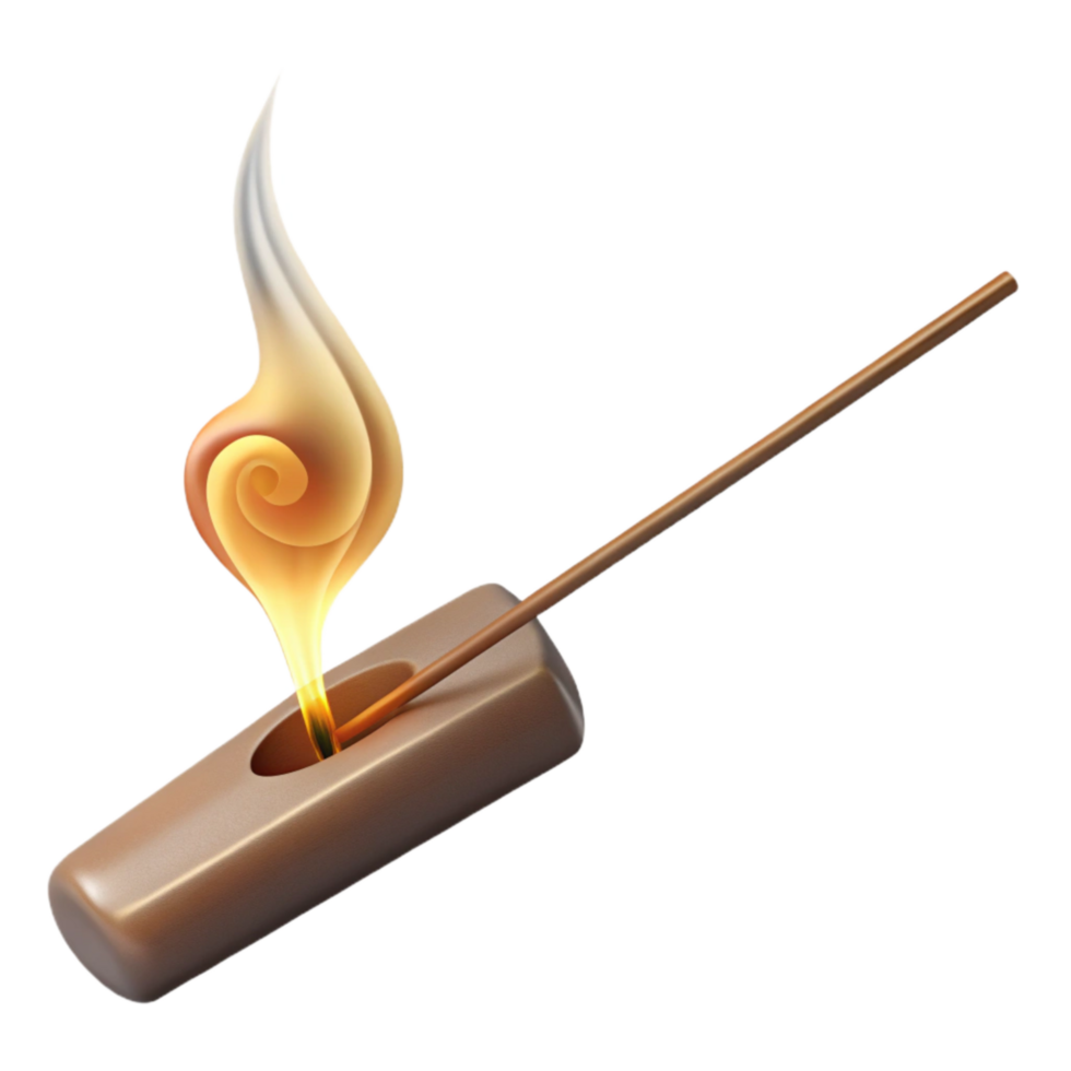 vibrant creative Burning Incense Stick Close Up Element premium png
