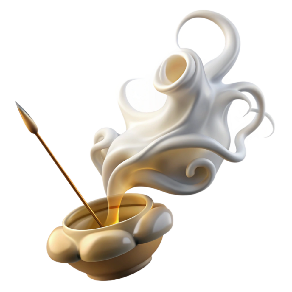 impressive traditional Burning Incense Smoke Wispy White Transparent Background high resolution png