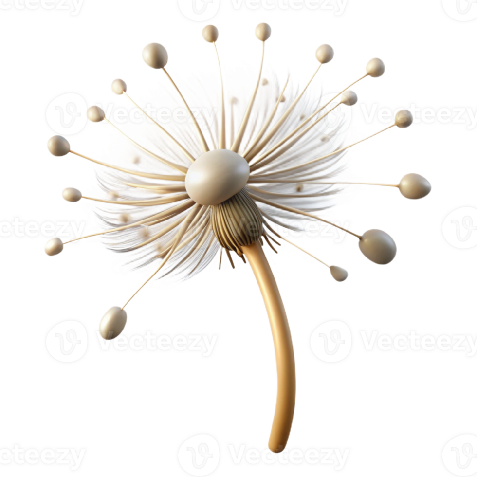 vibrant abstract A Single Dandelion Seed Head with Seeds B exclusive png