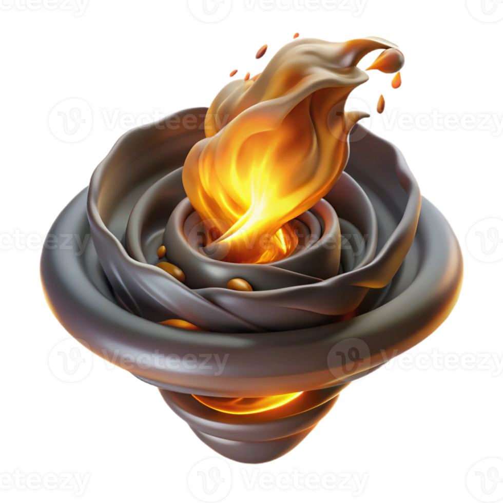 serene classic A Swirling Vortex of Fire and Smoke Ill detailed png