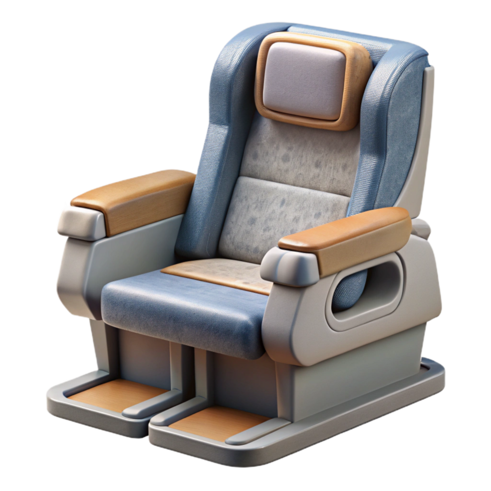 impressive rustic Business Class Airplane Seat Front View Cutout original png