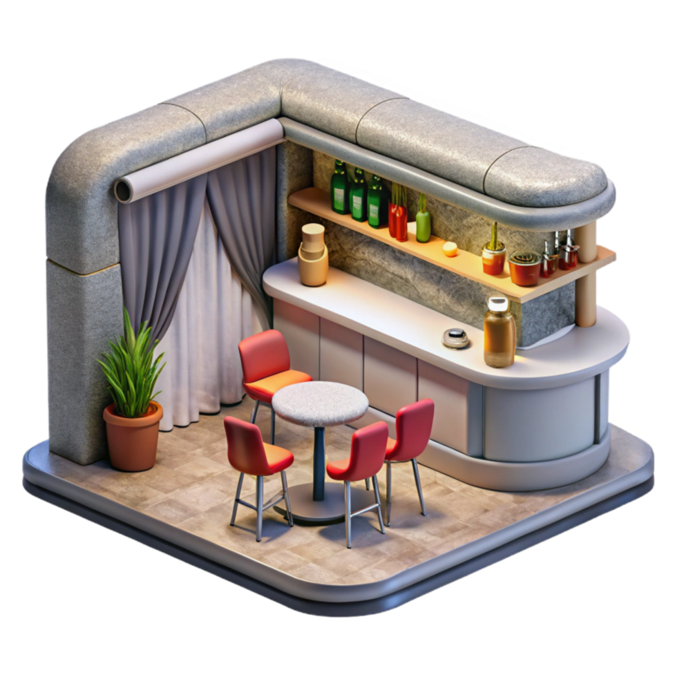 impressive vintage Business Class Lounge with Bar Transparent Background exclusive png