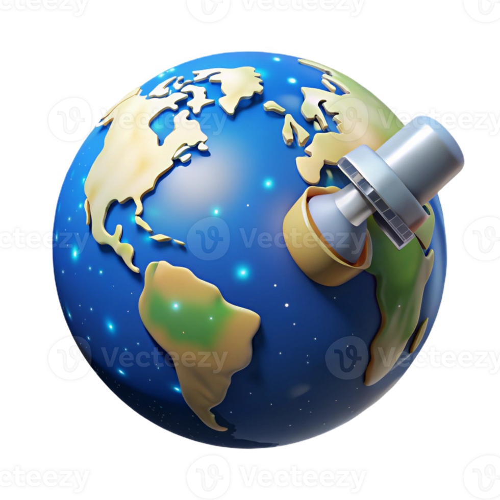 wonderful vintage A Satellite Orbiting a Vibrant Earth Real professional png