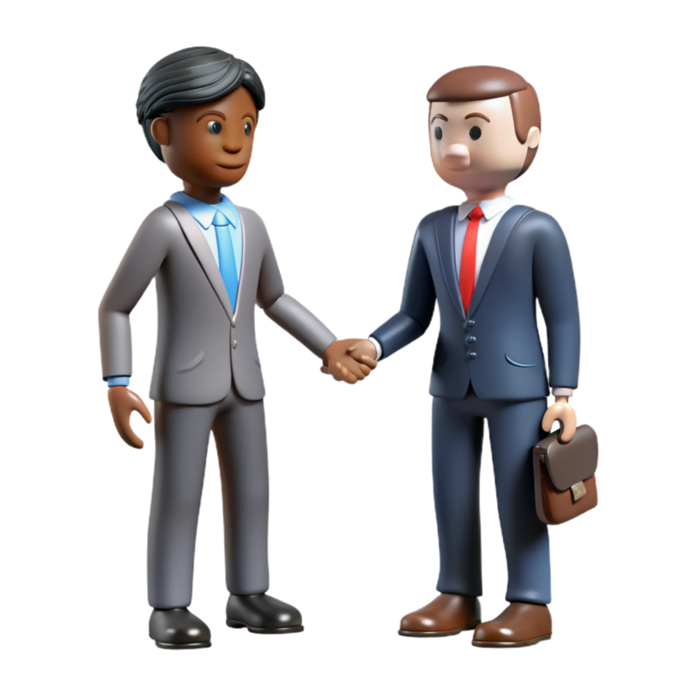 elegant contemporary Businessman Shaking Hands Silhouette detailed png