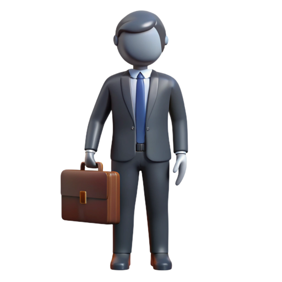 impressive traditional Businessman Silhouette with Briefcase exclusive png