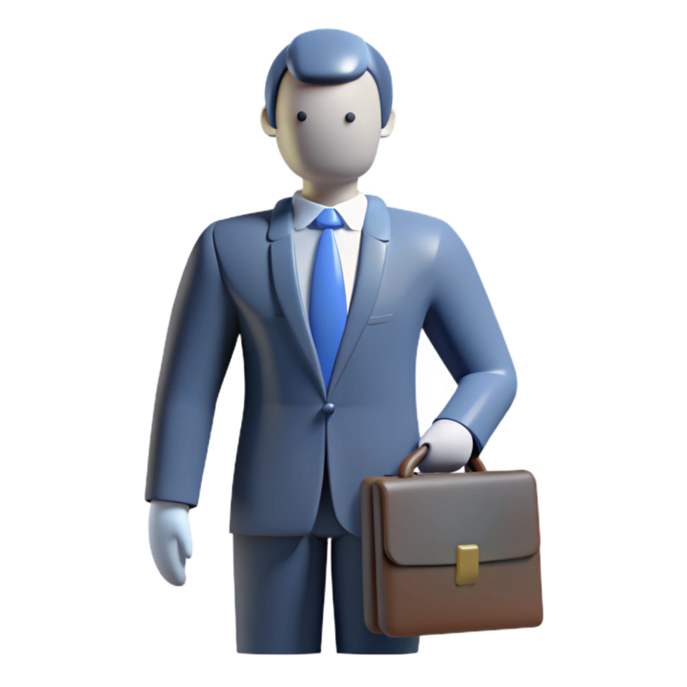 impressive rustic Businessman Silhouette with Briefcase Cutout original png