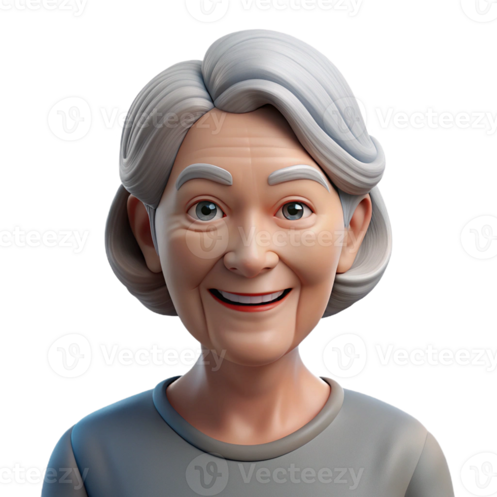 vibrant classic Portrait of an Elderly Woman with Wrink original png