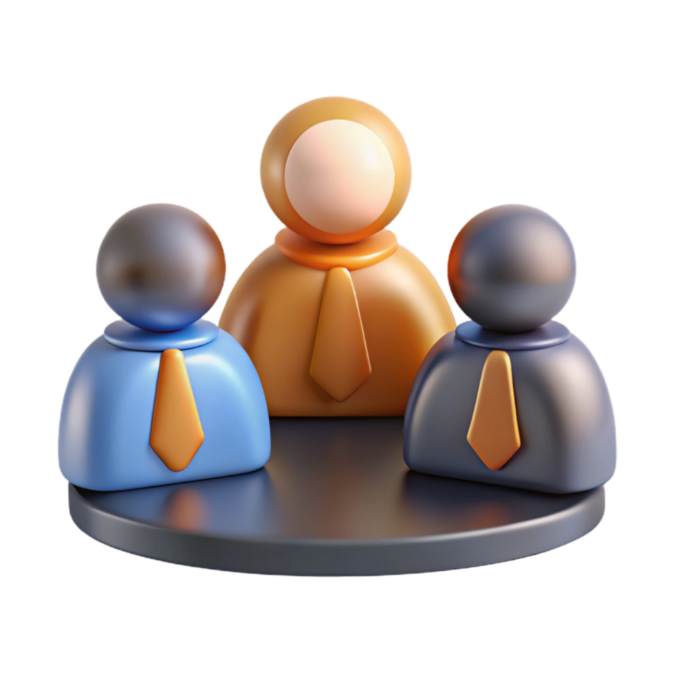 beautiful contemporary Business Meeting Icon with People Silhouettes genuine png