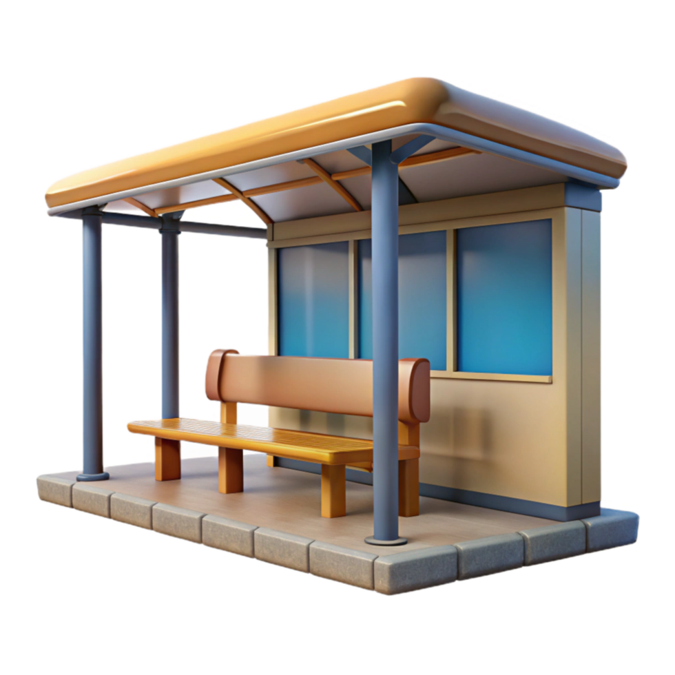 stunning abstract Bus Stop with Passengers detailed png