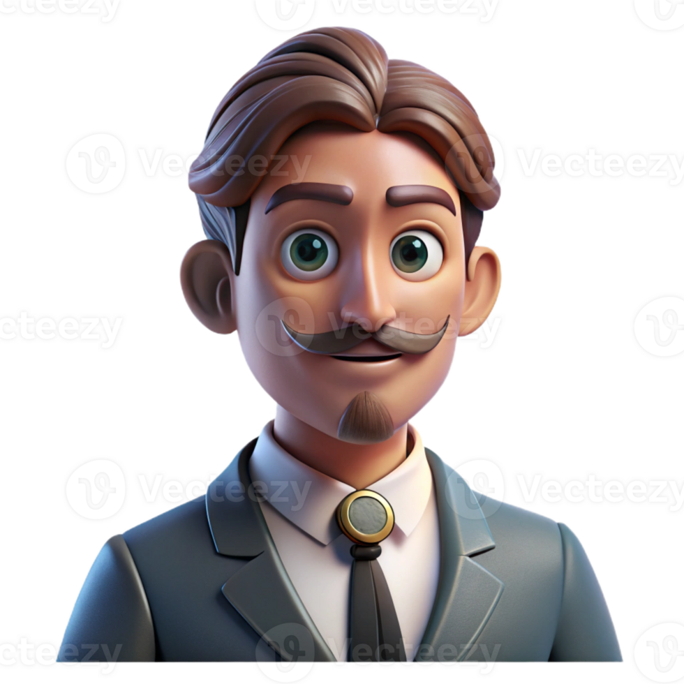 vibrant contemporary Portrait of a Sophisticated Gentleman Wit premium png