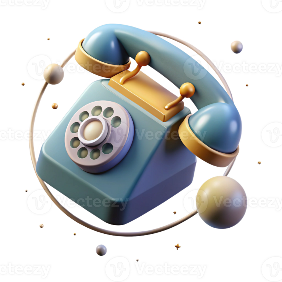 elegant traditional A Vintage Rotary Telephone Floating in Sp high resolution png