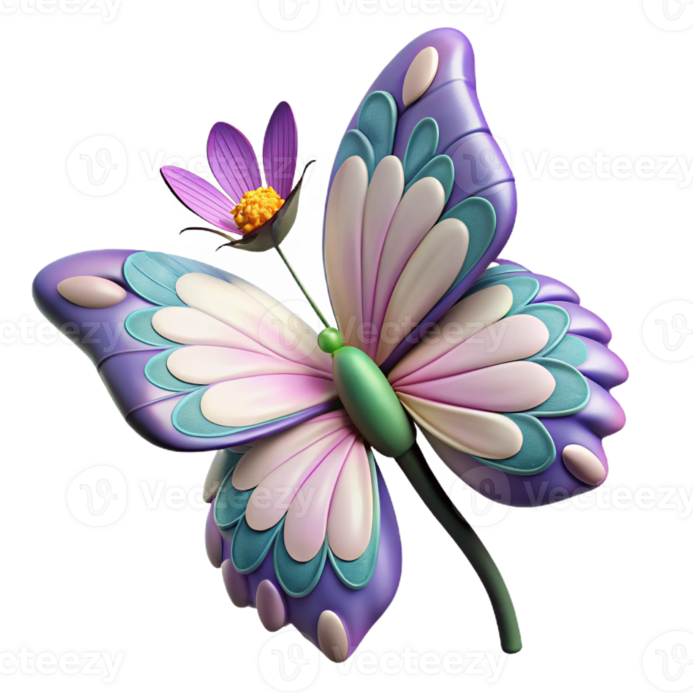dramatic abstract Butterfly on Flower original png