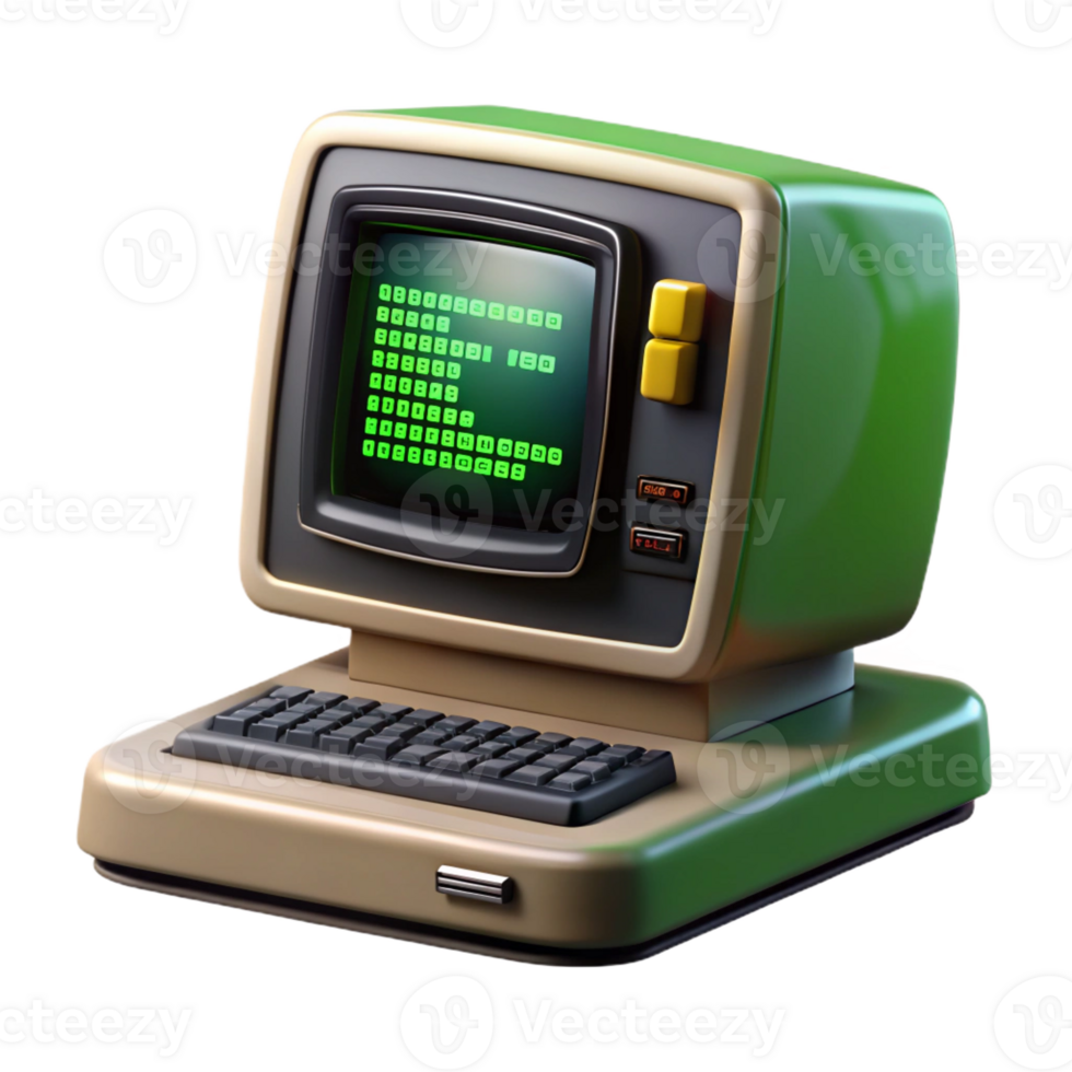 vibrant vintage A Vintage Computer Terminal Displaying exclusive png