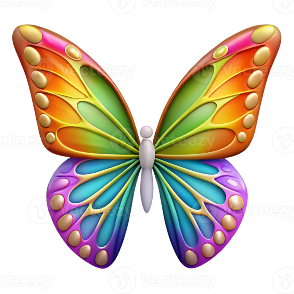 serene artistic Butterfly Wings Colorful Pattern Cutout authentic png