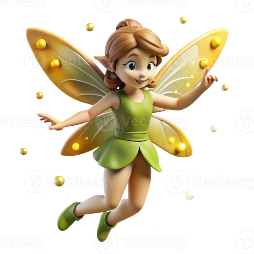 wonderful artistic A Playful Fairy Dancing Among Fireflies premium png
