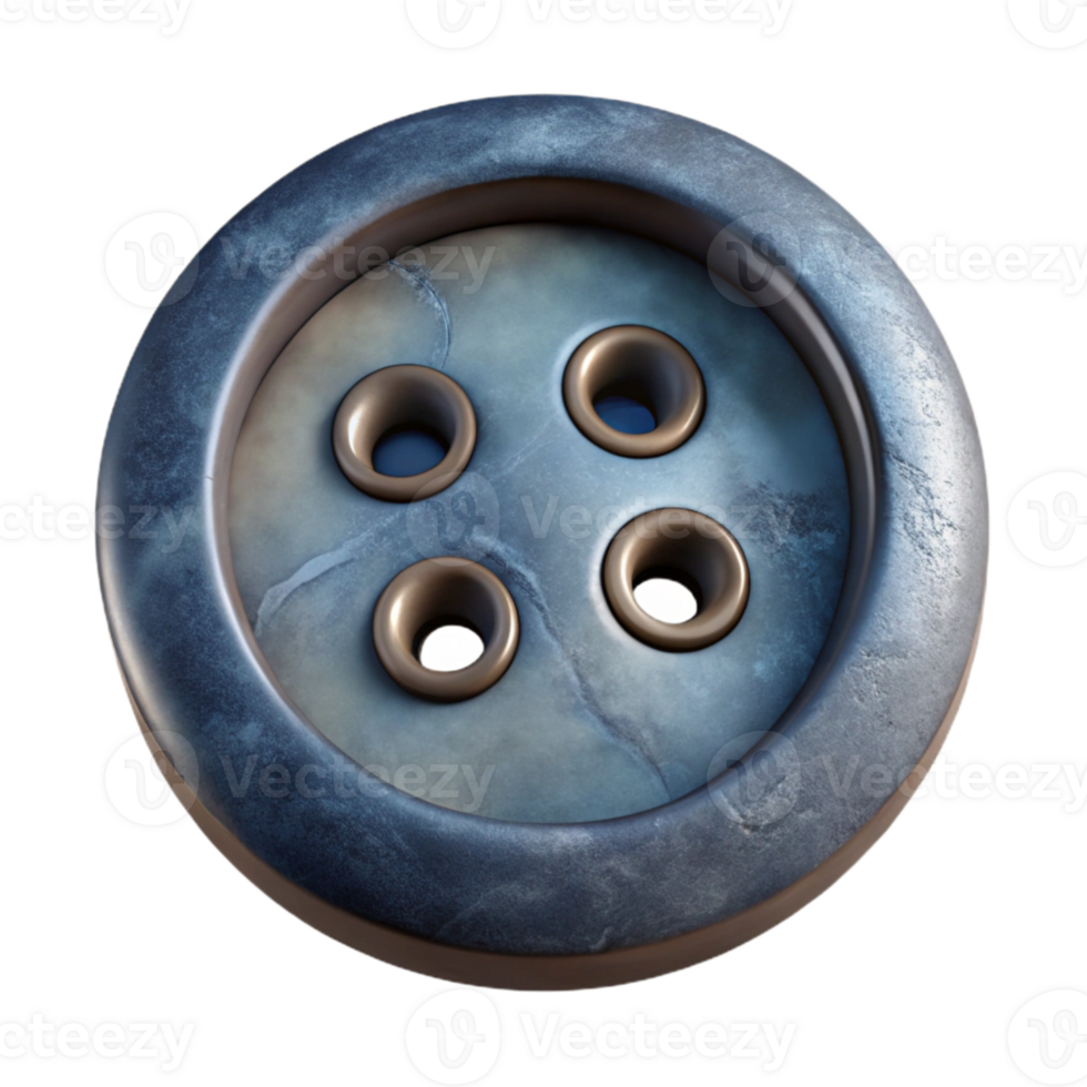 stunning rustic Button Detail with Four Holes on White premium png