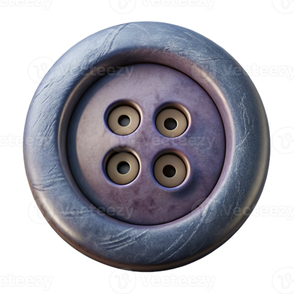 serene vintage Button Detail with Four Holes on White detailed png