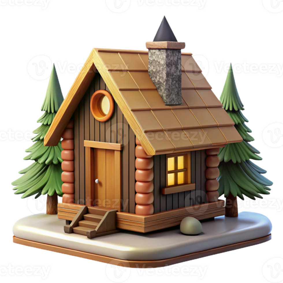 vibrant vintage Cabin in the Woods Element exclusive png