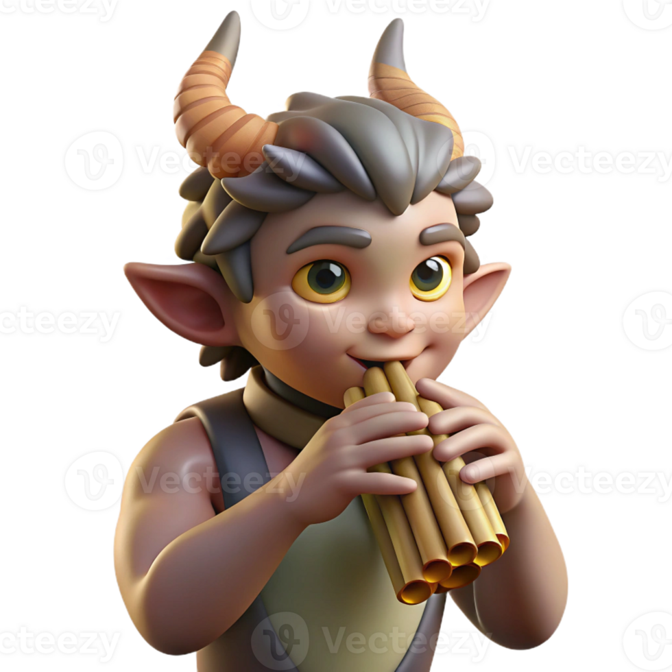 dramatic artistic A Mischievous Satyr Playing a Pan Flute In exclusive png