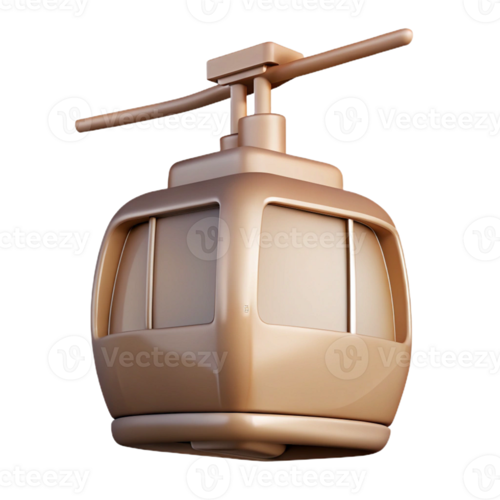 stunning artistic Cable Car Silhouette Cutout with Transparent Background detailed png