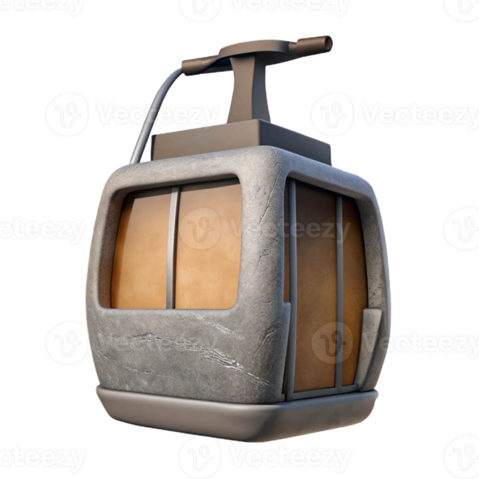 vibrant rustic Cable Car Silhouette Cutout with Transparent Background high quality png