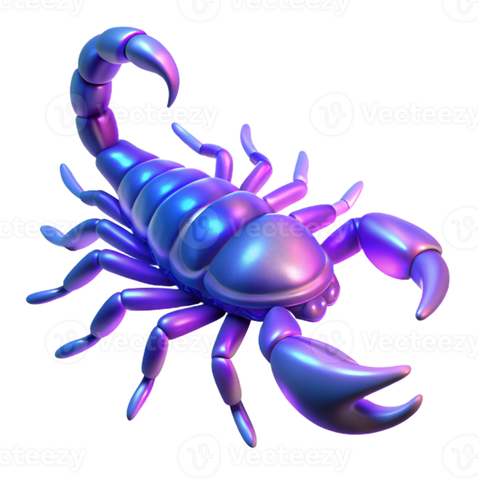 serene artistic A Scorpion Glowing Under Ultraviolet Light genuine png