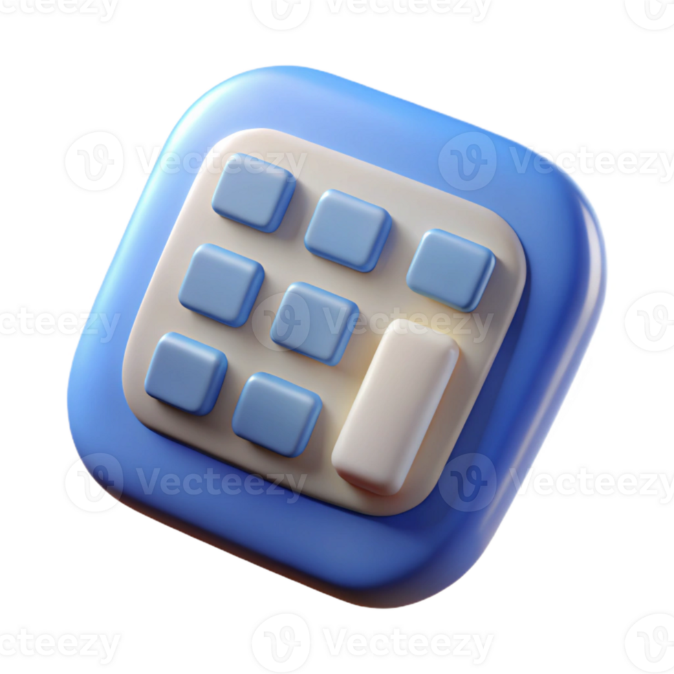 vibrant classic Calculator Button Close Up View Transparent Element detailed png