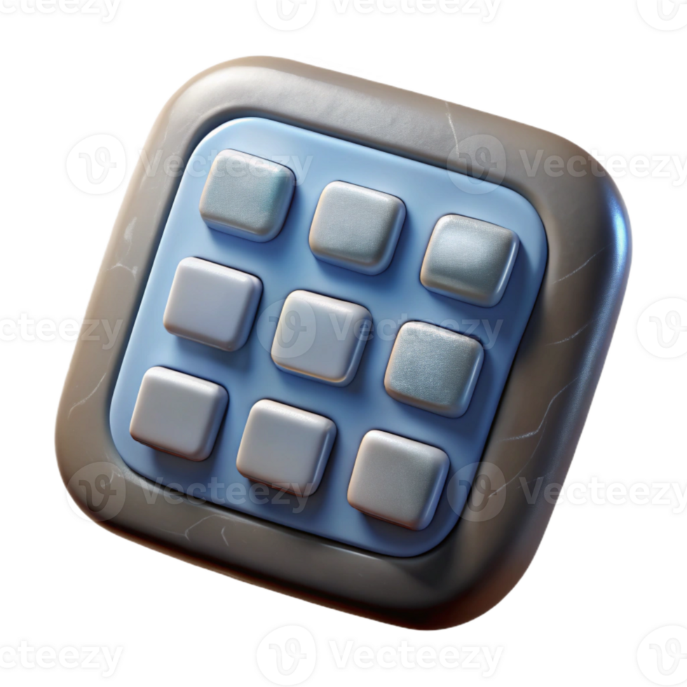 elegant vintage Calculator Button Close Up View Transparent Element professional png
