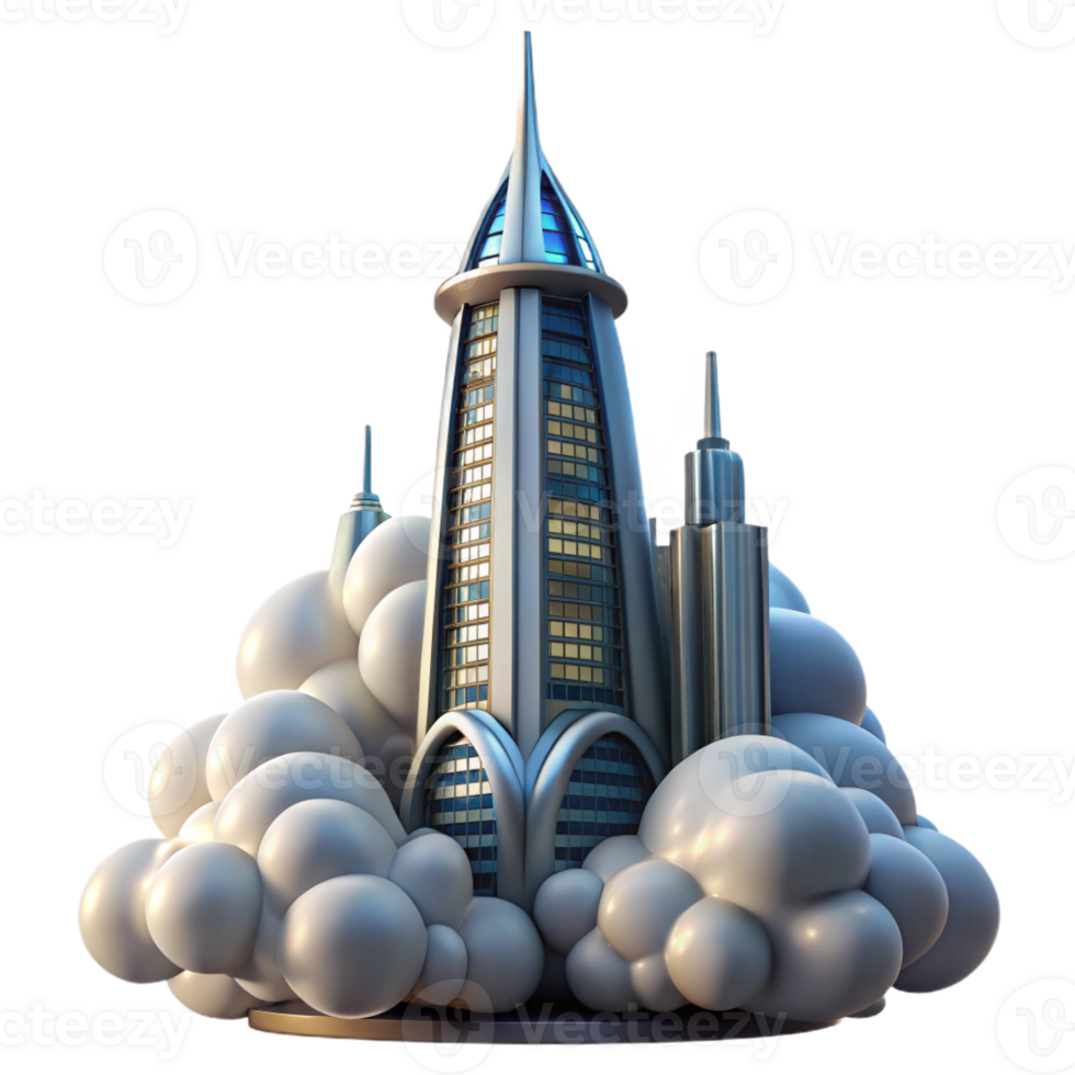 wonderful artistic A Futuristic Skyscraper Piercing the Clou authentic png