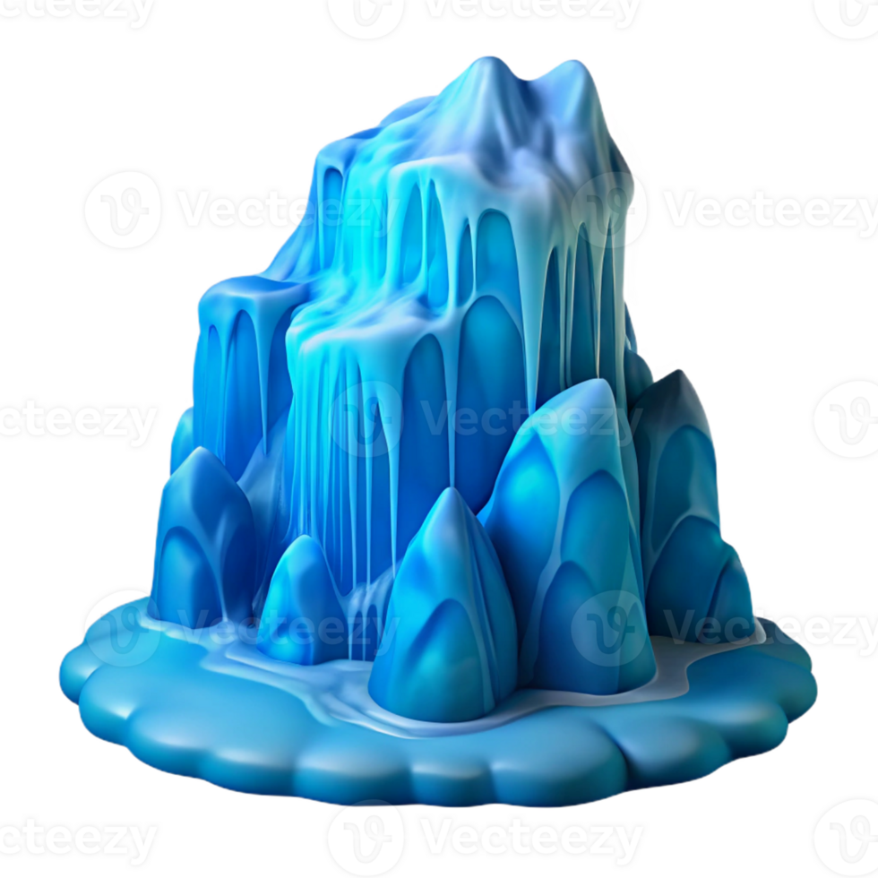 beautiful creative A Frozen Waterfall Icy Blue Hues Drama 4K png
