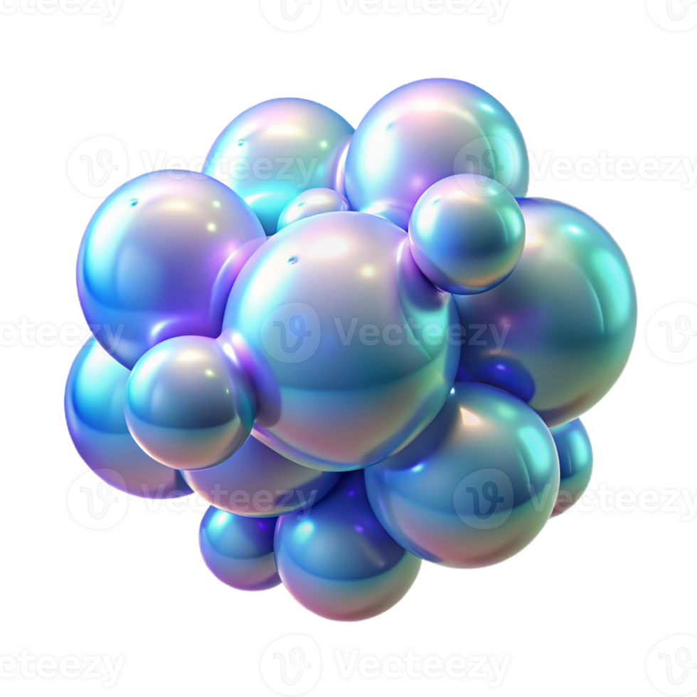 stunning abstract A Cluster of Iridescent Bubbles Floating I professional png