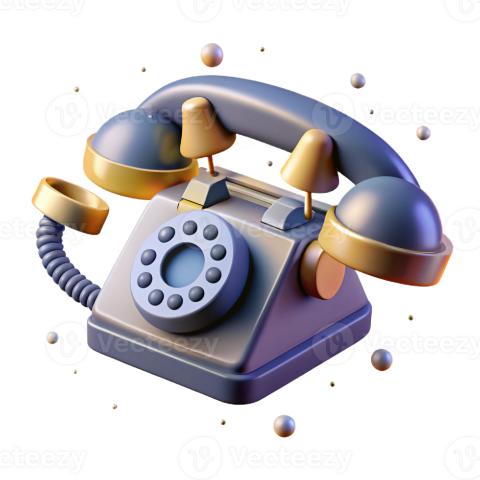 beautiful abstract A Vintage Rotary Telephone Floating in Sp high quality png