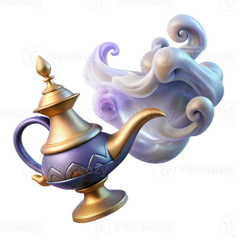 stunning abstract A Djinn Emerging from a Lamp Swirling Smo premium png